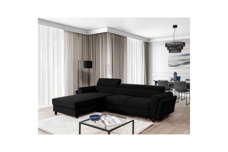 Hörnsoffa Eltap Mariall 288x200x92 cm - Sawana 14, Svart, Vänster - Möbler - Soffa - Bäddsoffa