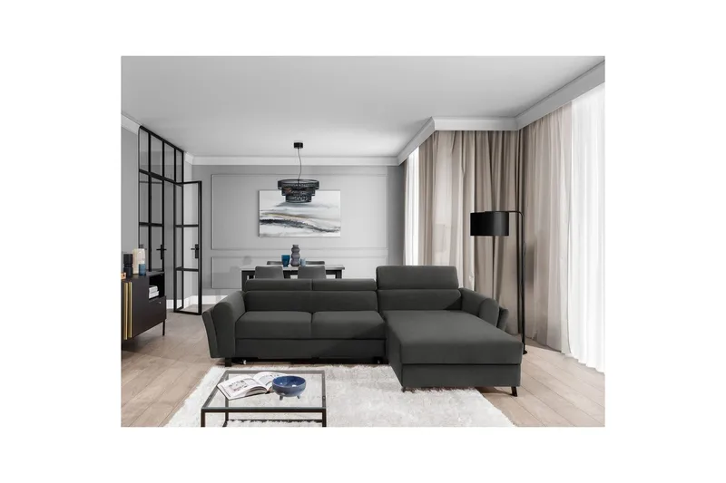 Hörnsoffa Eltap Mariall 288x200x92 cm - Sawana 21, Grå, Höger - Möbler - Soffa - Bäddsoffa