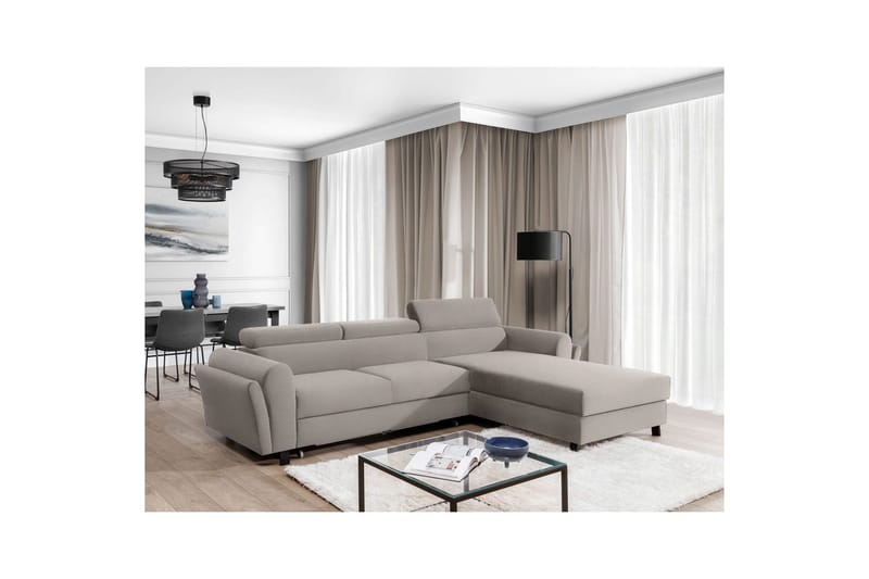 Hörnsoffa Eltap Mariall 288x200x92 cm - Paros 02, Beige, Höger - Möbler - Soffa - Bäddsoffa