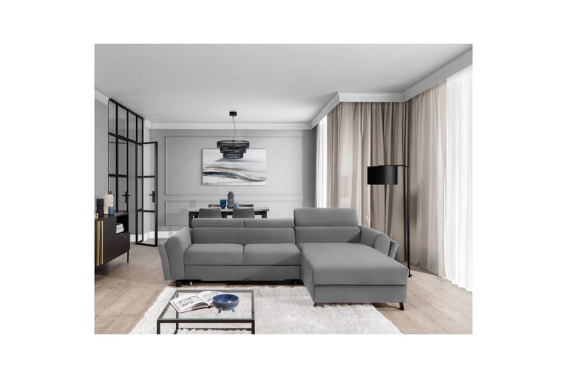 Hörnsoffa Eltap Mariall 288x200x92 cm - Paros 05, Ljusgrå, Höger - Möbler - Soffa - Bäddsoffa