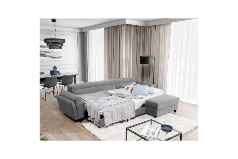 Hörnsoffa Eltap Mariall 288x200x92 cm - Paros 05, Ljusgrå, Höger - Möbler - Soffa - Bäddsoffa