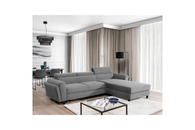 Hörnsoffa Eltap Mariall 288x200x92 cm - Paros 05, Ljusgrå, Höger - Möbler - Soffa - Bäddsoffa