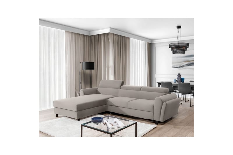 Hörnsoffa Eltap Mariall 288x200x92 cm - Paros 02, Beige, Vänster - Möbler - Soffa - Bäddsoffa