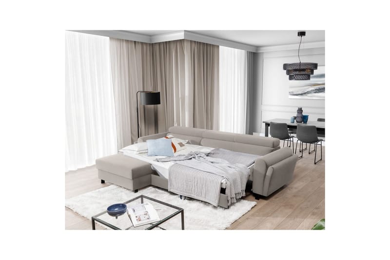 Hörnsoffa Eltap Mariall 288x200x92 cm - Paros 02, Beige, Vänster - Möbler - Soffa - Bäddsoffa