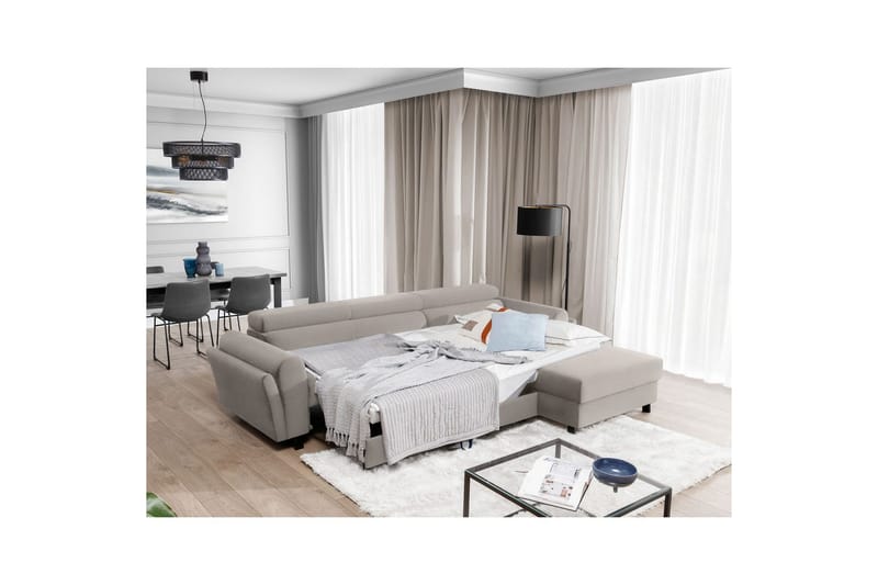 Hörnsoffa Eltap Mariall 288x200x92 cm - Paros 02, Beige, Höger - Möbler - Soffa - Bäddsoffa