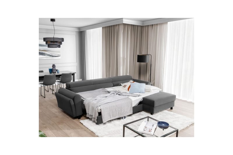 Hörnsoffa Eltap Mariall 288x200x92 cm - Paros 06, Grå, Höger - Möbler - Soffa - Bäddsoffa