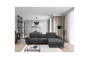 Hörnsoffa Eltap Mariall 288x200x92 cm - Paros 06, Grå, Höger - Möbler - Soffa - Bäddsoffa