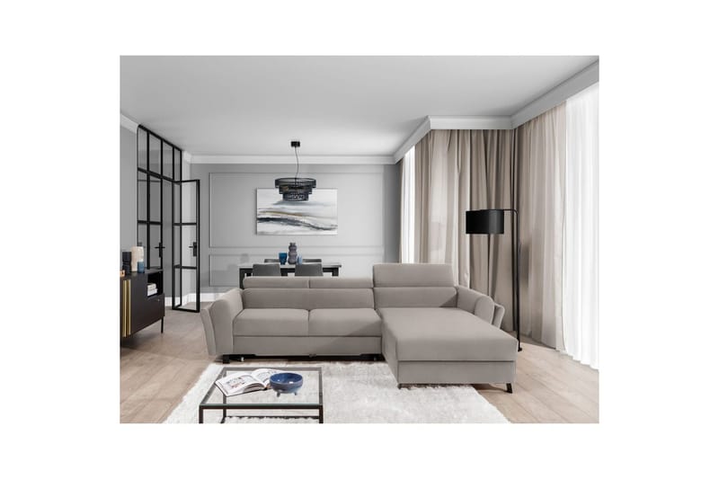Hörnsoffa Eltap Mariall 288x200x92 cm - Paros 02, Beige, Höger - Möbler - Soffa - Bäddsoffa