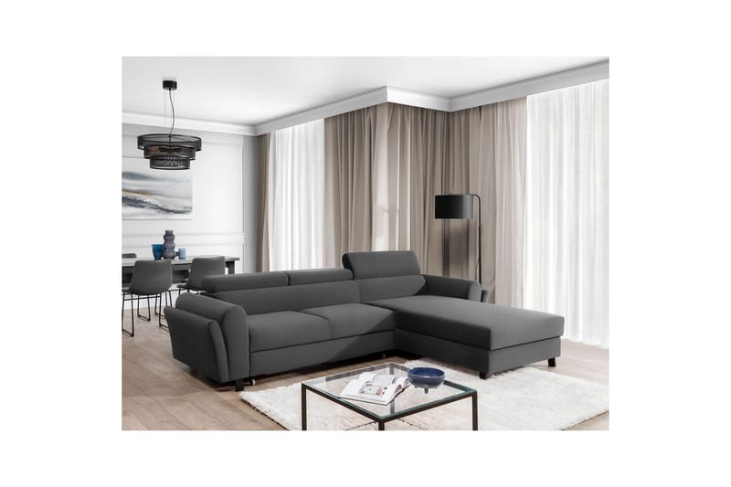 Hörnsoffa Eltap Mariall 288x200x92 cm - Paros 06, Grå, Höger - Möbler - Soffa - Bäddsoffa