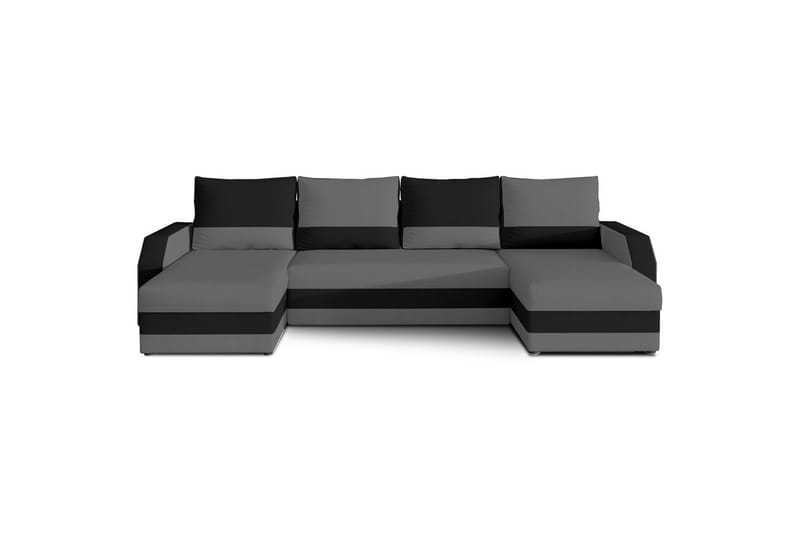 Hörnsoffa Eltap Marion 312x143x88 cm - Alova 36, Alova 04, Grå, Svart - Möbler - Soffa - Bäddsoffa