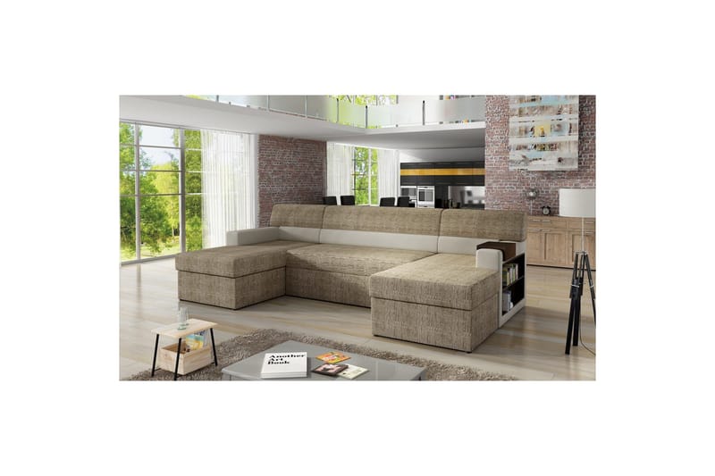 Hörnsoffa Eltap Markos 310x159x90 cm - Berlin 03, Soft 33, Beige, Höger - Möbler - Soffa - Bäddsoffa