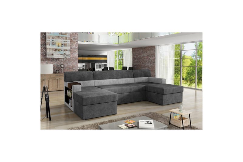 Hörnsoffa Eltap Markos 310x159x90 cm - Dora 95, Dora 90, Mörkgrå, Grå, Vänster - Möbler - Soffa - Bäddsoffa