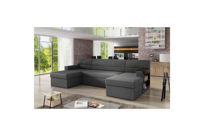 Hörnsoffa Eltap Markos 310x159x90 cm - Soft 29, Dora 96, Grå, Svart, Höger - Möbler - Soffa - Bäddsoffa