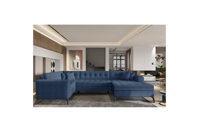 Hörnsoffa Eltap Montez 340x180x93 cm - Gojo 40, Blå, Höger - Möbler - Soffa - Bäddsoffa