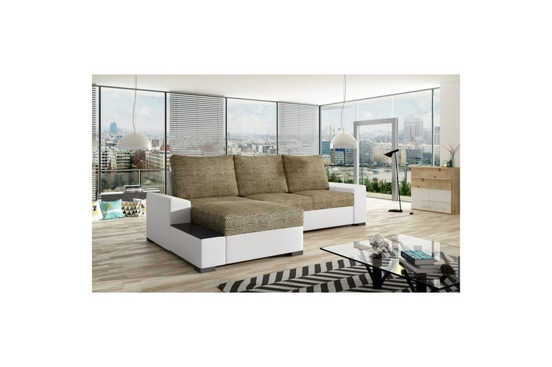 Hörnsoffa Eltap Negro 245x165x90 cm - Berlin 03, Soft 17, Beige, Vit, Vänster - Möbler - Soffa - Bäddsoffa