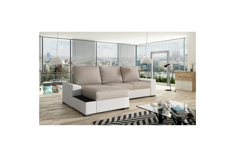 Hörnsoffa Eltap Negro 245x165x90 cm - Dora 21, Soft 17, Beige, Vit, Vänster - Möbler - Soffa - Bäddsoffa
