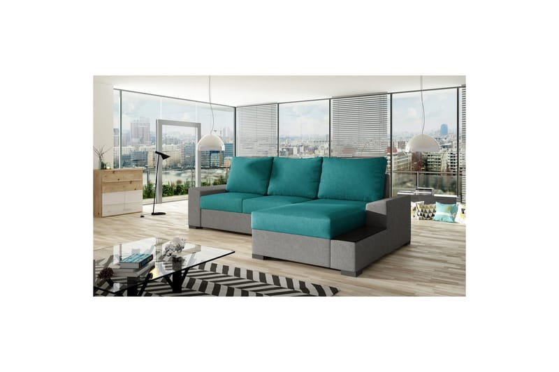 Hörnsoffa Eltap Negro 245x165x90 cm, Dora 85, Dora 90, Mörkgrön, Grå, Höger