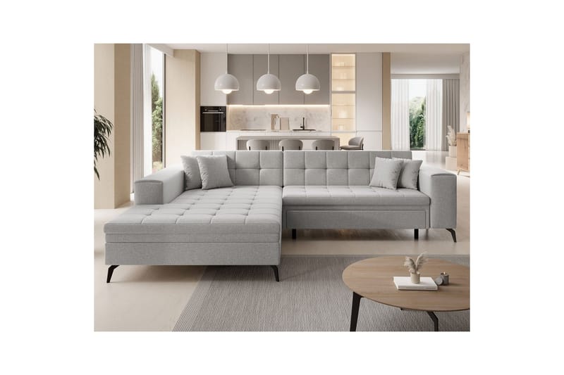Hörnsoffa Eltap Solange 292x196x84 cm - Överdrag 02, Beige, Vänster - Möbler - Soffa - Bäddsoffa