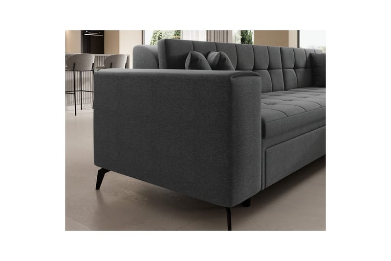 Hörnsoffa Eltap Solange 292x196x84 cm - Inari 96, Mörkgrå, Höger - Möbler - Soffa - Bäddsoffa