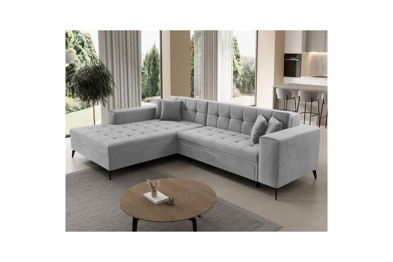 Hörnsoffa Eltap Solange 292x196x84 cm - Monolith 84, Grå, Vänster - Möbler - Soffa - Bäddsoffa