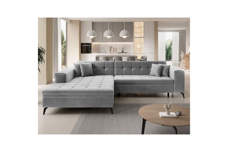 Hörnsoffa Eltap Solange 292x196x84 cm - Monolith 84, Grå, Vänster - Möbler - Soffa - Bäddsoffa