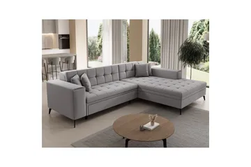 Hörnsoffa Eltap Solange 292x196x84 cm - Omega 02, Grå, Höger - Möbler - Soffa - Bäddsoffa