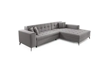 Hörnsoffa Eltap Solange 292x196x84 cm - Omega 02, Grå, Höger - Möbler - Soffa - Bäddsoffa