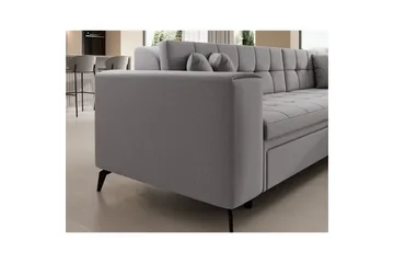 Hörnsoffa Eltap Solange 292x196x84 cm - Omega 02, Grå, Höger - Möbler - Soffa - Bäddsoffa