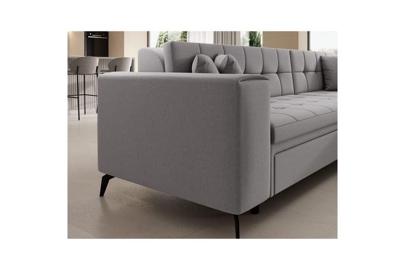 Hörnsoffa Eltap Solange 292x196x84 cm - Omega 02, Grå, Höger - Möbler - Soffa - Bäddsoffa