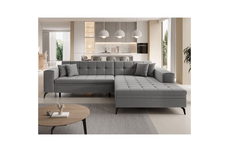 Hörnsoffa Eltap Solange 292x196x84 cm - Omega 13, Grå, Höger - Möbler - Soffa - Bäddsoffa
