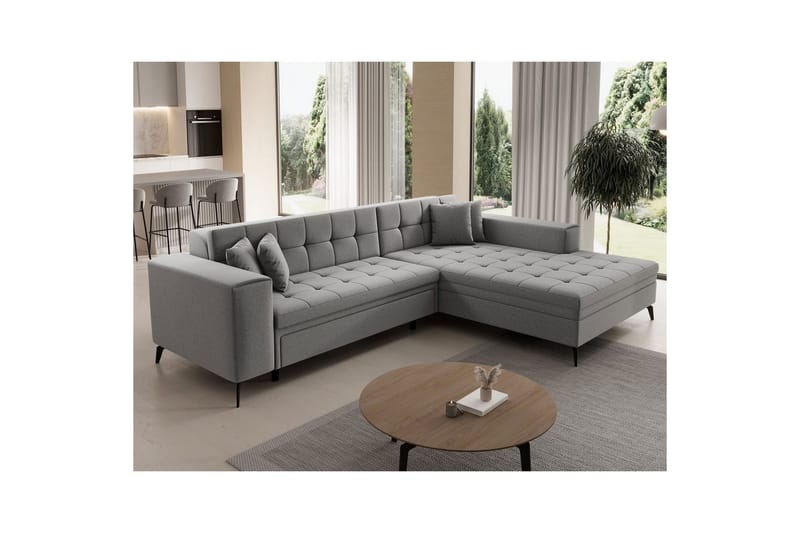 Hörnsoffa Eltap Solange 292x196x84 cm - Omega 13, Grå, Höger - Möbler - Soffa - Bäddsoffa