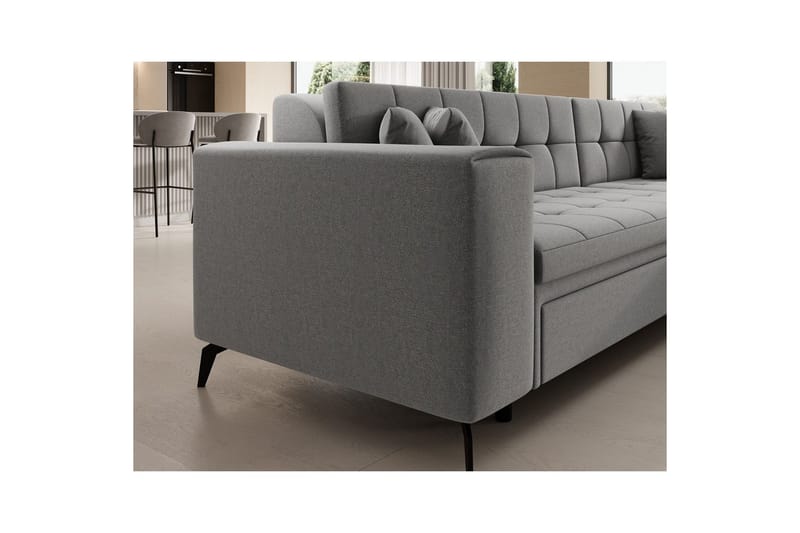 Hörnsoffa Eltap Solange 292x196x84 cm - Omega 13, Grå, Höger - Möbler - Soffa - Bäddsoffa