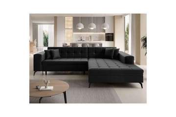 Hörnsoffa Eltap Solange 292x196x84 cm - Sawana 14, Svart, Höger - Möbler - Soffa - Bäddsoffa