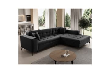 Hörnsoffa Eltap Solange 292x196x84 cm - Sawana 14, Svart, Höger - Möbler - Soffa - Bäddsoffa
