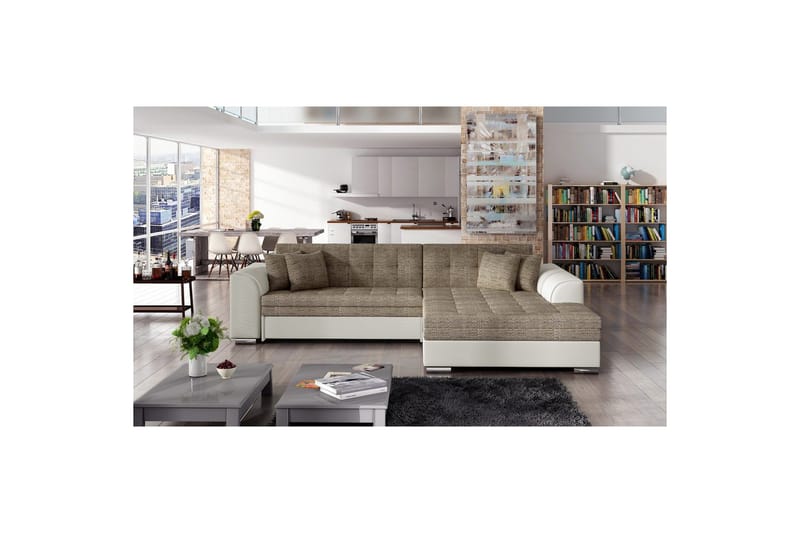 Hörnsoffa Eltap Sorento 296x194x78 cm - Berlin 03, Soft 33, Beige, Höger - Möbler - Soffa - Bäddsoffa