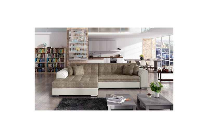 Hörnsoffa Eltap Sorento 296x194x78 cm - Berlin 03, Soft 33, Beige, Vänster - Möbler - Soffa - Bäddsoffa