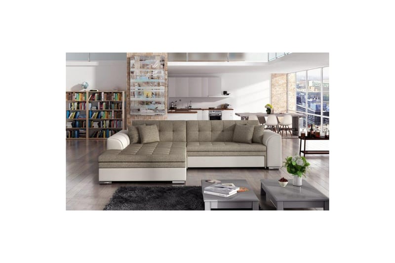 Hörnsoffa Eltap Sorento 296x194x78 cm - Inari 23, Soft 33, Beige, Vänster - Möbler - Soffa - Bäddsoffa