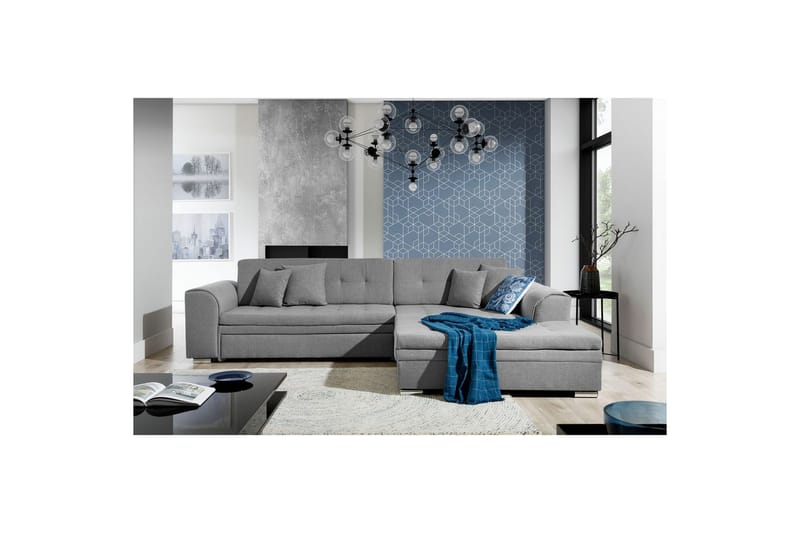 Hörnsoffa Eltap Sorento 296x194x78 cm - Inari 91, Grå, Höger - Möbler - Soffa - Bäddsoffa