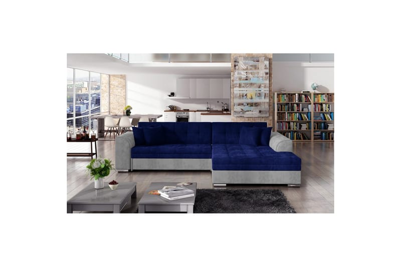 Hörnsoffa Eltap Sorento 296x194x78 cm - Kronos 09, Paros 05, Mörkblå, Höger - Möbler - Soffa - Bäddsoffa