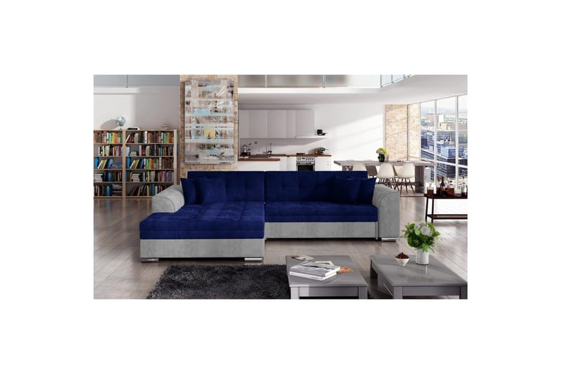 Hörnsoffa Eltap Sorento 296x194x78 cm - Kronos 09, Paros 05, Mörkblå, Vänster - Möbler - Soffa - Bäddsoffa