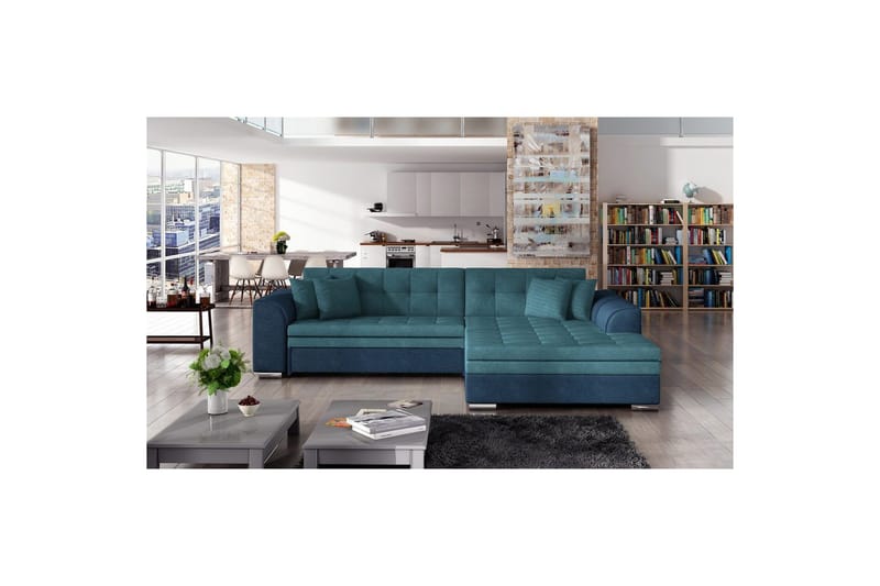 Hörnsoffa Eltap Sorento 296x194x78 cm - Orinoco 85, Orinoco 80, Blå, Höger - Möbler - Soffa - Bäddsoffa