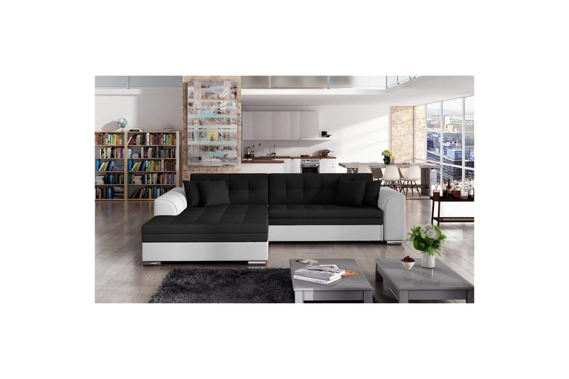 Hörnsoffa Eltap Sorento 296x194x78 cm - Sawana 14, Soft 17, Svart, Vänster - Möbler - Soffa - Bäddsoffa