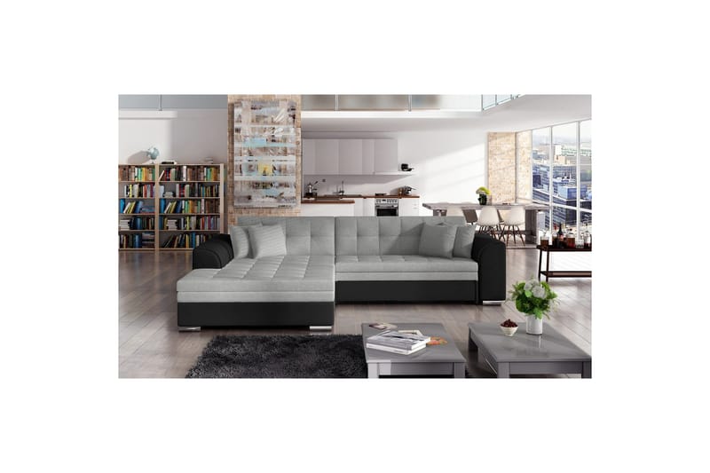 Hörnsoffa Eltap Sorento 296x194x78 cm - Sawana 21, Soft 11, Grå, Vänster - Möbler - Soffa - Bäddsoffa
