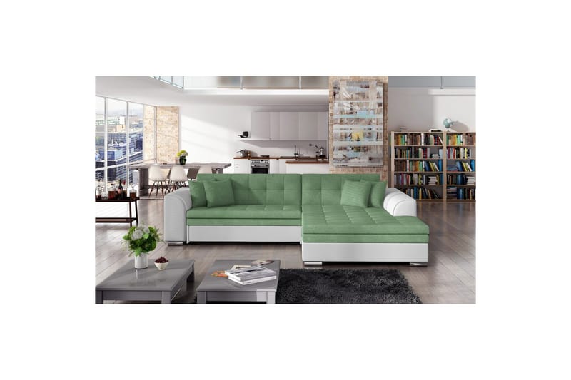 Hörnsoffa Eltap Sorento 296x194x78 cm - Soro 34, Soft 17, Grön, Höger - Möbler - Soffa - Bäddsoffa