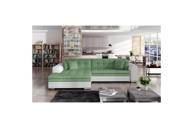 Hörnsoffa Eltap Sorento 296x194x78 cm - Soro 34, Soft 17, Grön, Vänster - Möbler - Soffa - Bäddsoffa