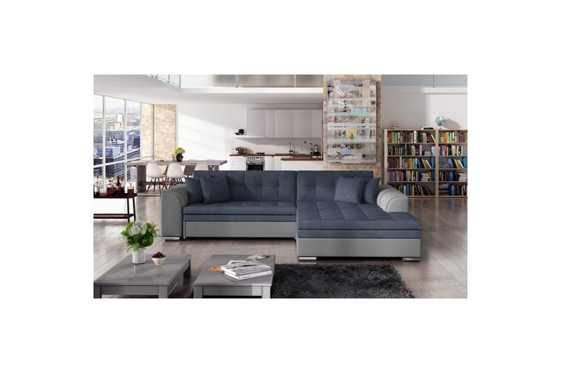 Hörnsoffa Eltap Sorento 296x194x78 cm - Soro 76, Soft 29, Blå, Höger - Möbler - Soffa - Bäddsoffa