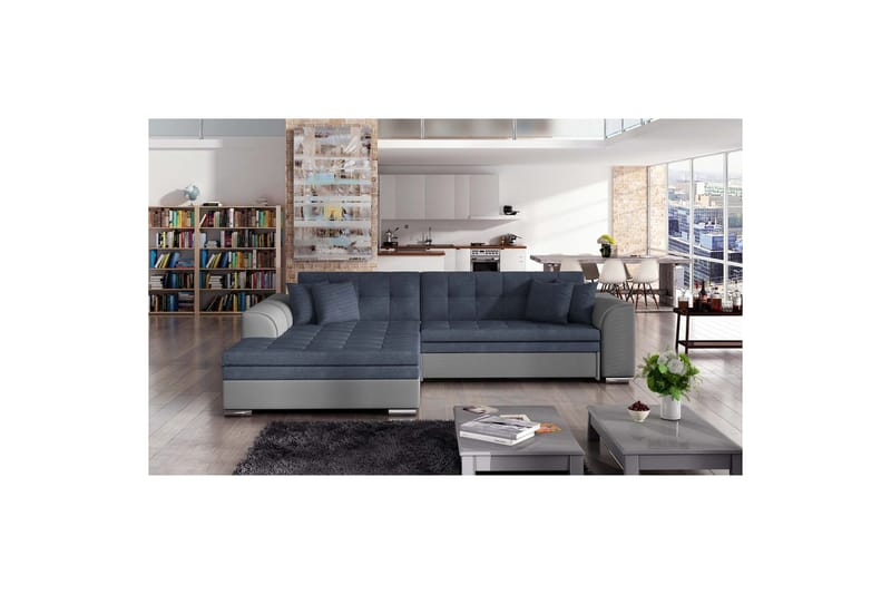 Hörnsoffa Eltap Sorento 296x194x78 cm - Soro 76, Soft 29, Blå, Vänster - Möbler - Soffa - Bäddsoffa