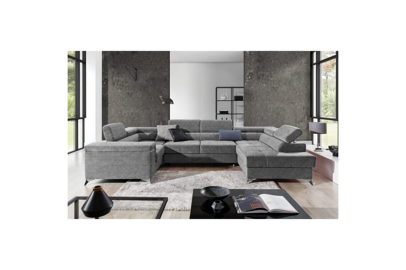 Hörnsoffa Eltap Thiago 342x208x88 cm - Gusto 86, Mörkgrå, Höger - Möbler - Soffa - Bäddsoffa
