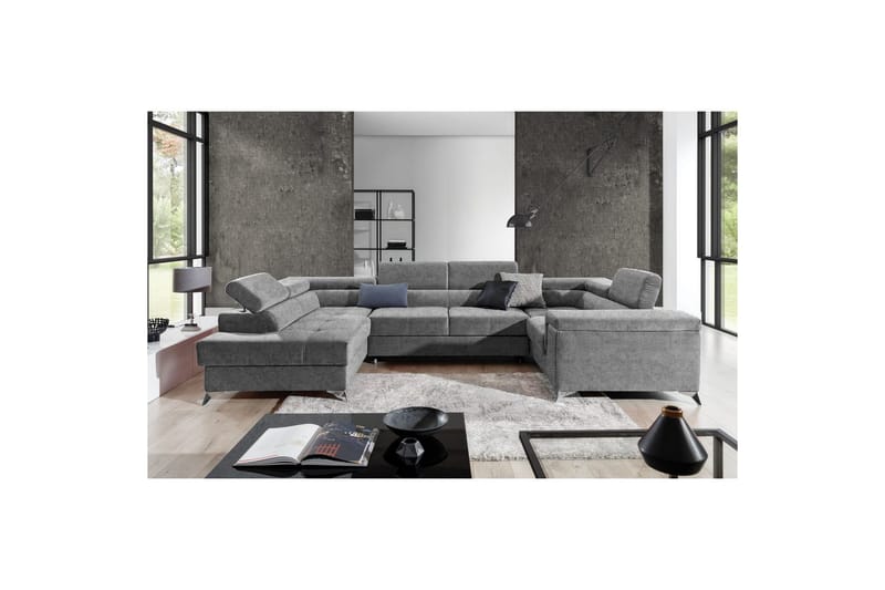 Hörnsoffa Eltap Thiago 342x208x88 cm - Gusto 86, Mörkgrå, Vänster - Möbler - Soffa - Bäddsoffa
