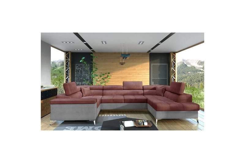 Hörnsoffa Eltap Thiago 342x208x88 cm - Monolith 63, Monolith 84, Rosa, Höger - Möbler - Soffa - Bäddsoffa